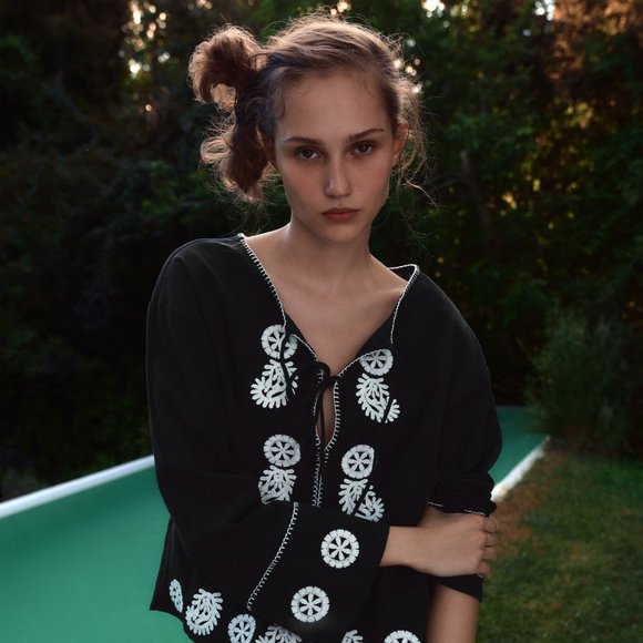 Zara Tops Zara Embroidered Cotton Blouse Poshmark